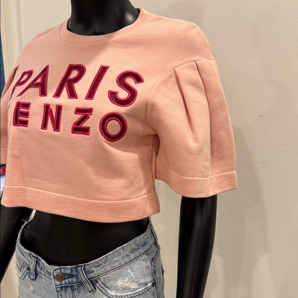 ✨ KENZO Paris Logo Cropped Sweatshirt Top – Size S – New - Picture 6 of 8